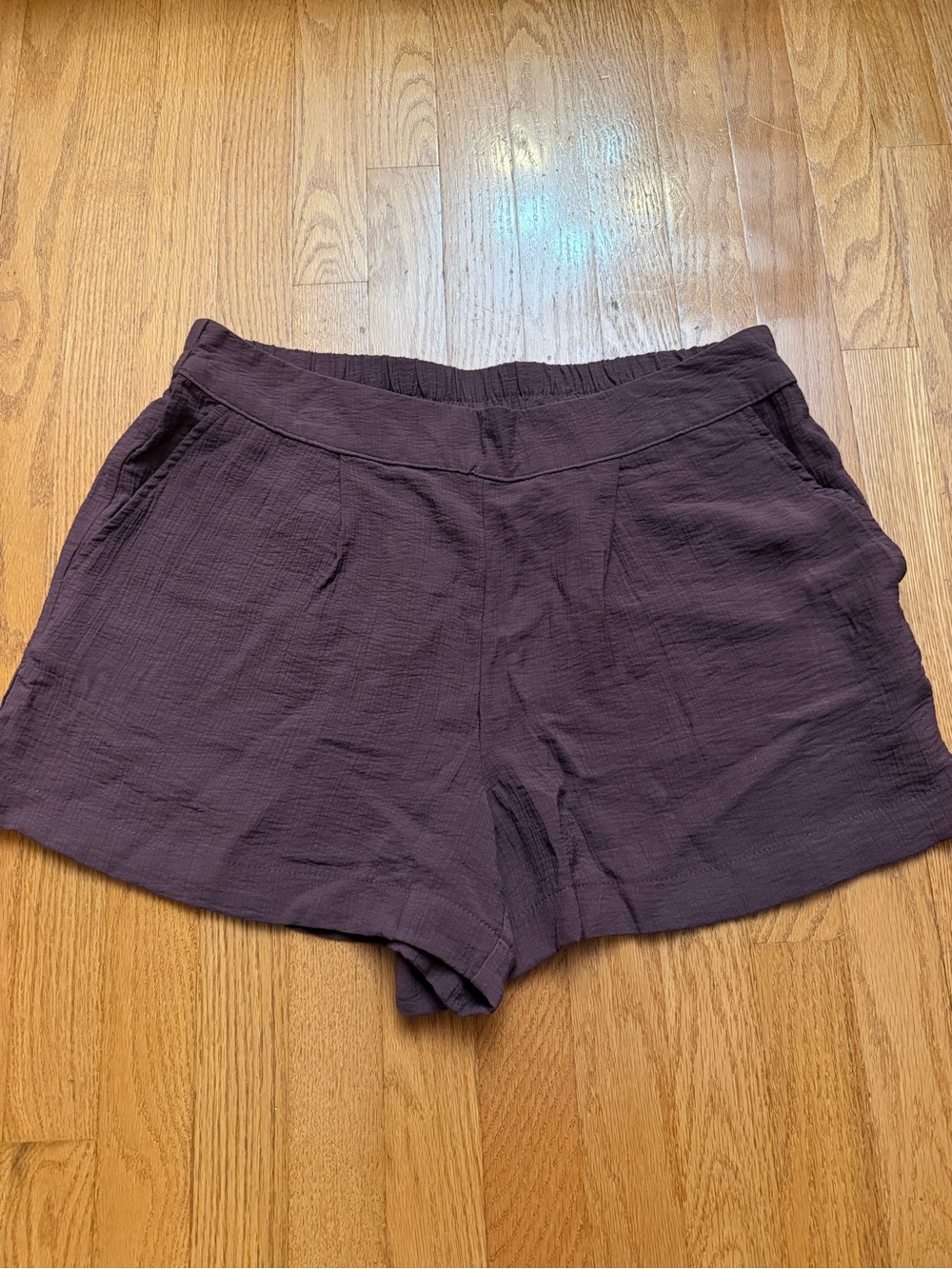 a new day Plum High-Waist Textured Shorts